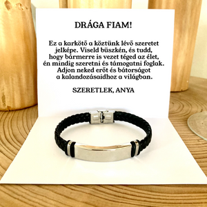 B39 Bőr KARKÖTŐ❤ - Drága Fiam