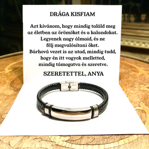 B88 Bőr KARKÖTŐ❤ - Drága Kisfiam - Szeretettel, Anya