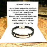 B88 Bőr KARKÖTŐ❤ - Drága Kisfiam - Szeretettel, Anya