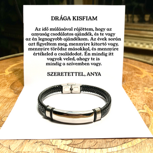 B11 Bőr KARKÖTŐ❤ - Drága Kisfiam - Szeretettel, Anya
