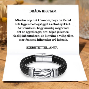 U67 Bőr KARKÖTŐ❤ - Drága Kisfiam - Szeretettel, Anya