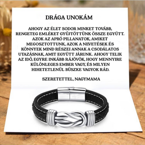 KR2 Bőr KARKÖTŐ❤ - Drága Unokámnak - Szeretettel, Nagymama