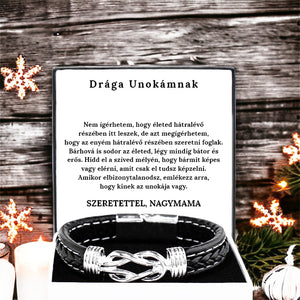 U99 Bőr KARKÖTŐ❤ - Drága Unokámnak - Emlékezz rá, hogy kinek az unokája vagy