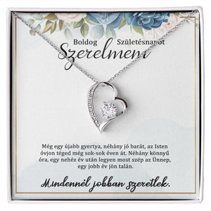 Boldog Születésnapot Szerelmem - Mindennél jobban szeretlek(14K fehérarany bevonattal) - egyedinyaklanc.hu