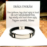 Bőr KARKÖTŐ❤ - Drága Unokám - Nagyon szeretlek, Mama B11 - egyedinyaklanc.hu