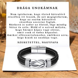 Bőr KARKÖTŐ❤ - Drága Unokámnak - Emlékezz rá, hogy kinek az unokája vagy U50 - egyedinyaklanc.hu