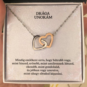 Drága Unokám - Mindig Emlékezz - Dupla Szíves Nyaklánc - egyedinyaklanc.hu