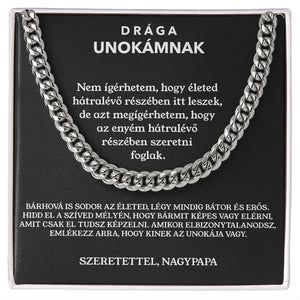 Drága Unokámnak - Szeretettel, Nagypapa (Fekete) - egyedinyaklanc.hu