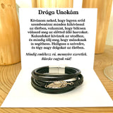 Fekete Bőr KARKÖTŐ - Drága Unokám - Büszke vagyok rád ❤ P122 - egyedinyaklanc.hu